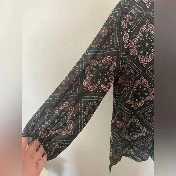 Dynamite Long‎ Sleeve Top Blouse Floral BOHO Medium - Picture 4 of 7